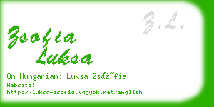 zsofia luksa business card